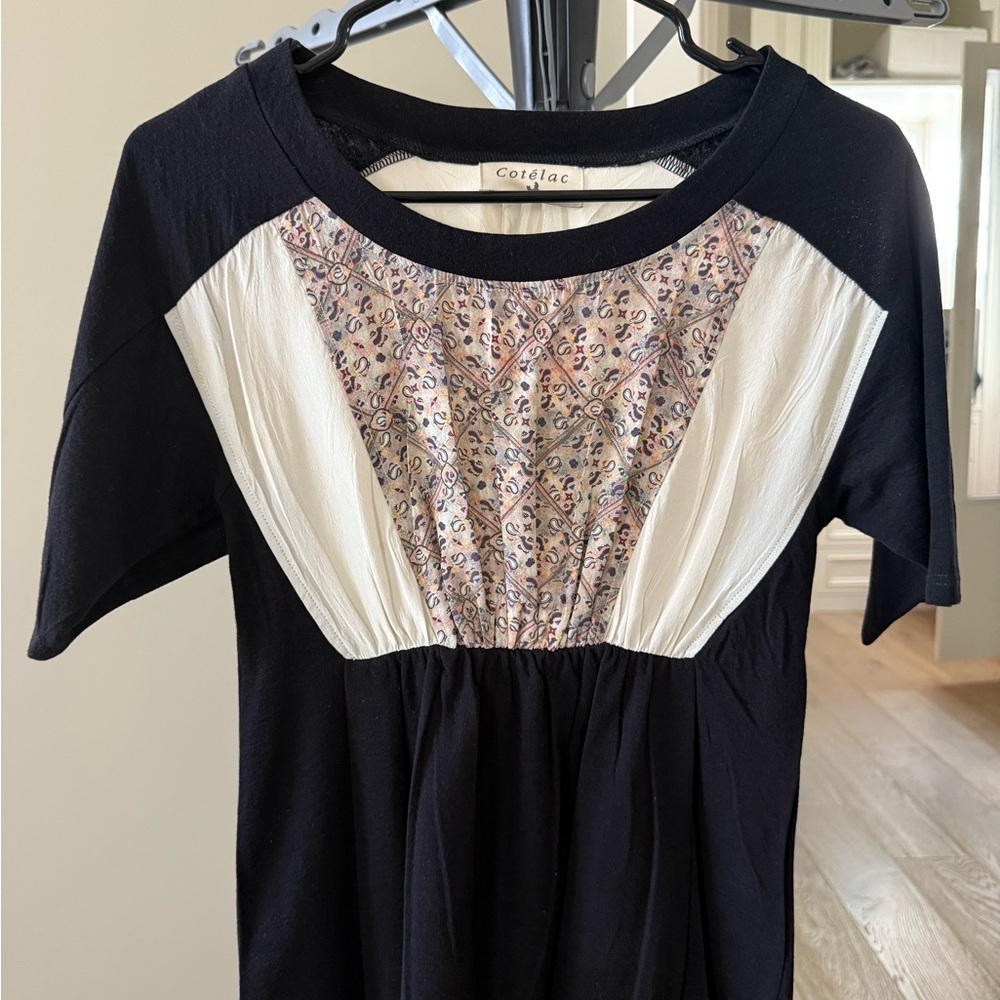 Black and White Embellished Blouse